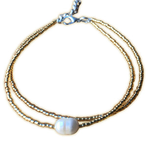 Bracelet perle eau douce rocaille