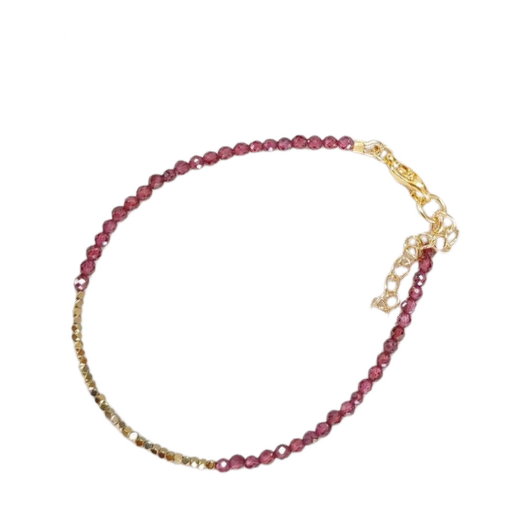 Bracelet collier grenat