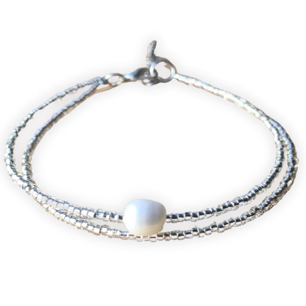 Bracelet perle eau douce rocaille