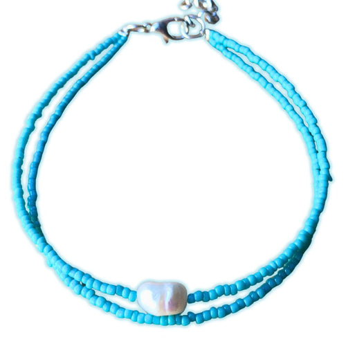 Bracelet perle eau douce rocaille