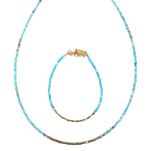 Charger l&#39;image dans la galerie, Parure Jasmine bracelet collier turquoise