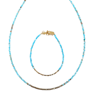 Parure Jasmine bracelet collier turquoise