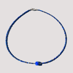 Collier chocker pierres fines lapis azuli