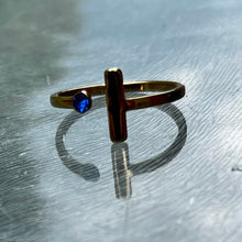 Charger l&#39;image dans la galerie, Bague qualité acier waterproof doré et bleue