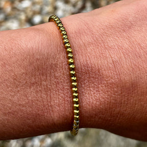 Bracelet chaine acier perles rondes taille 2mm