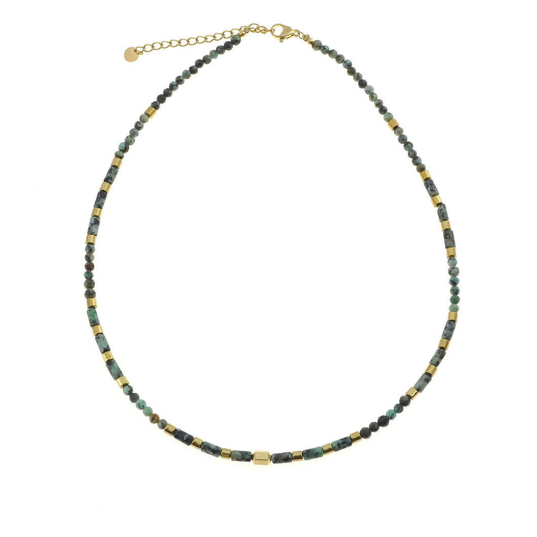 Collier pierre naturelle turquoise africaine