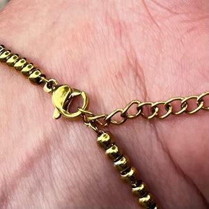 Fermoir mousqueton sécurisé bracelet perles acier inoxydable
