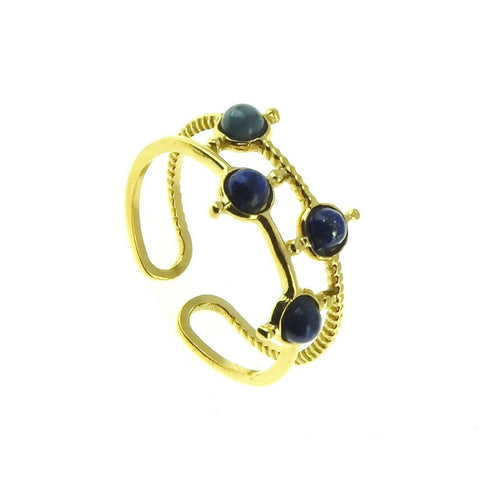 bague lapi azuli quatre pierres bleues