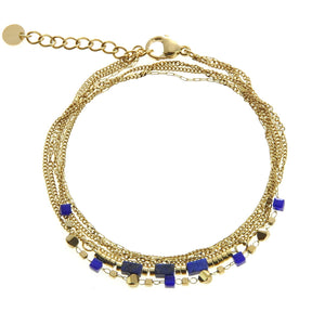 Bracelet enroulé acier pierre