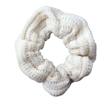 Charger l&#39;image dans la galerie, chouchou elastique en coton côtelé blanc