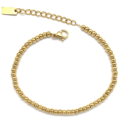 bracelet acier perles dorées  