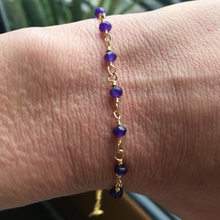 Charger l&#39;image dans la galerie, bracelet cuivre fait main pierre amethyste