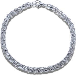 Bracelet acier inoxydable 316L maille torsadée