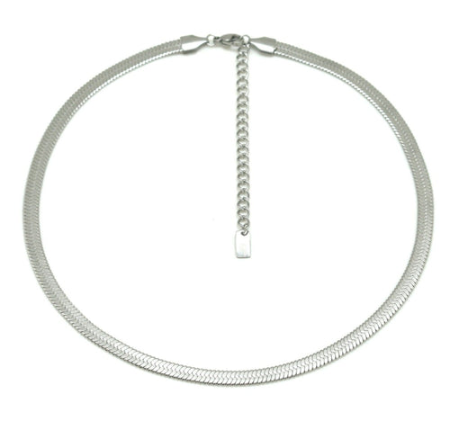 collier  chocker ras de cou maille serpent argenté